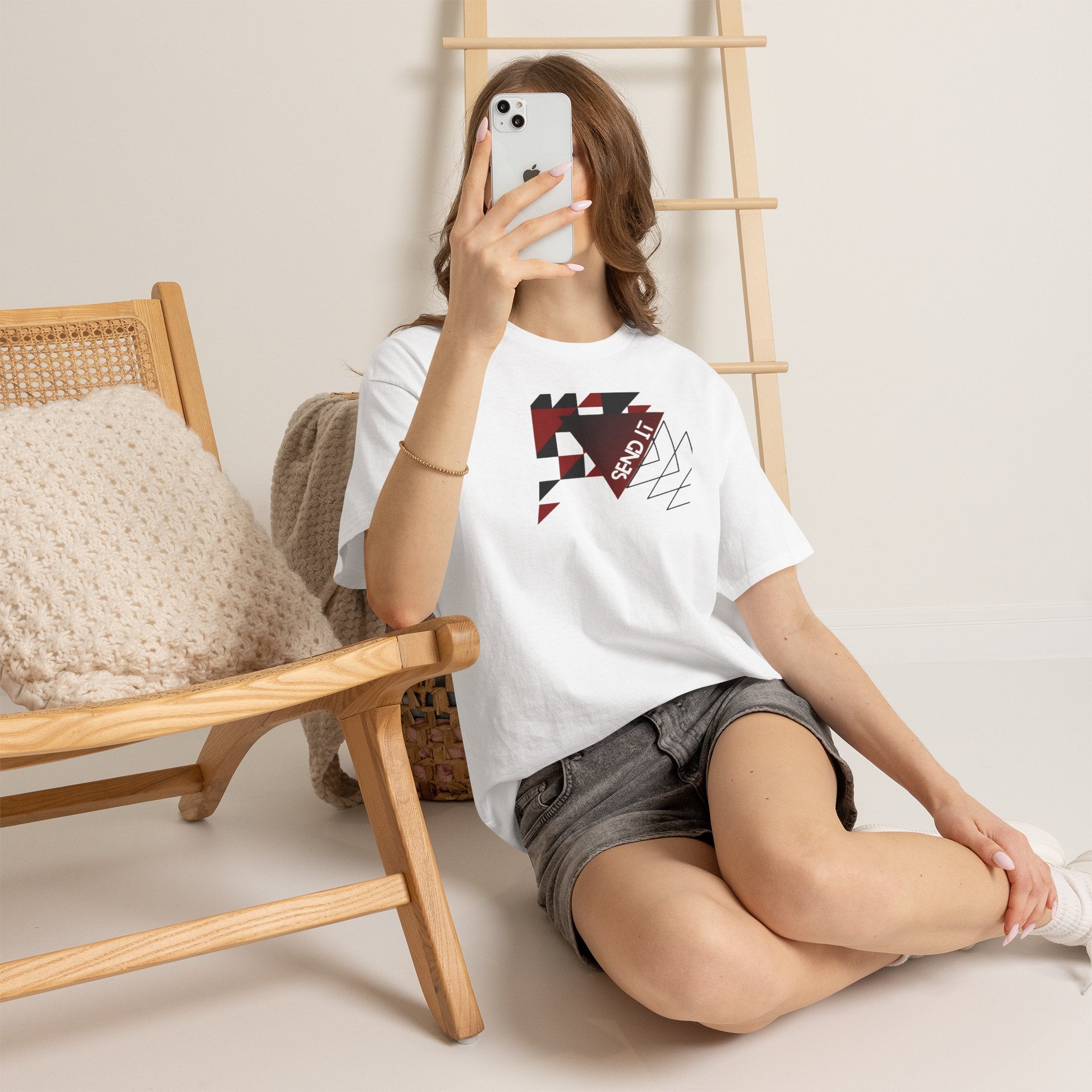 Geometric "Send It" Graphic Tee