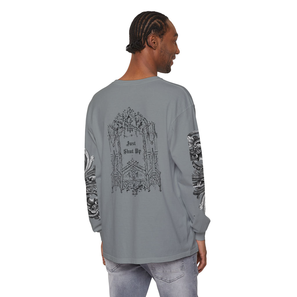 Gothic 'Just Shut Up' Long Sleeve Tee