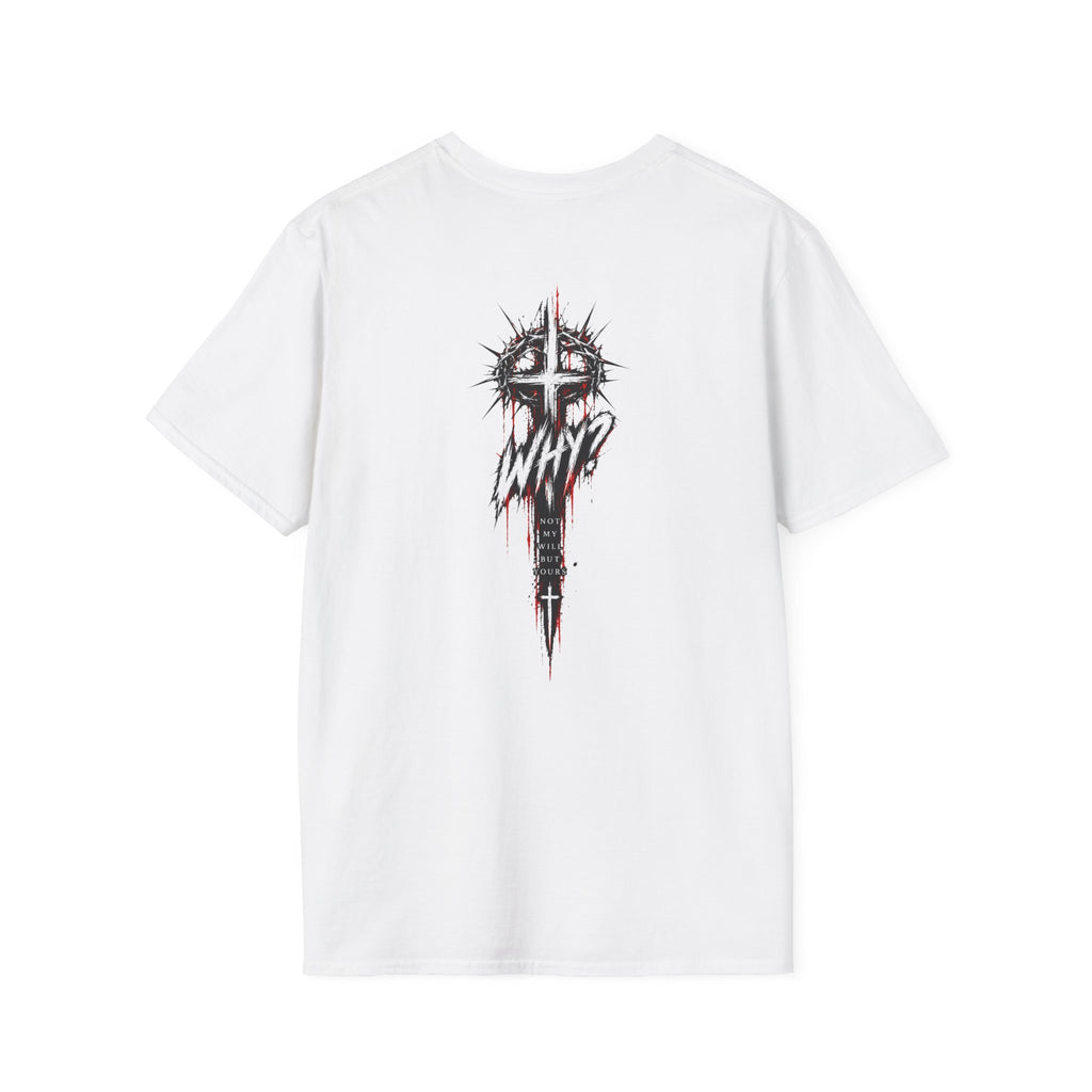 Minimal Gothic "Why?" Cross - Tee