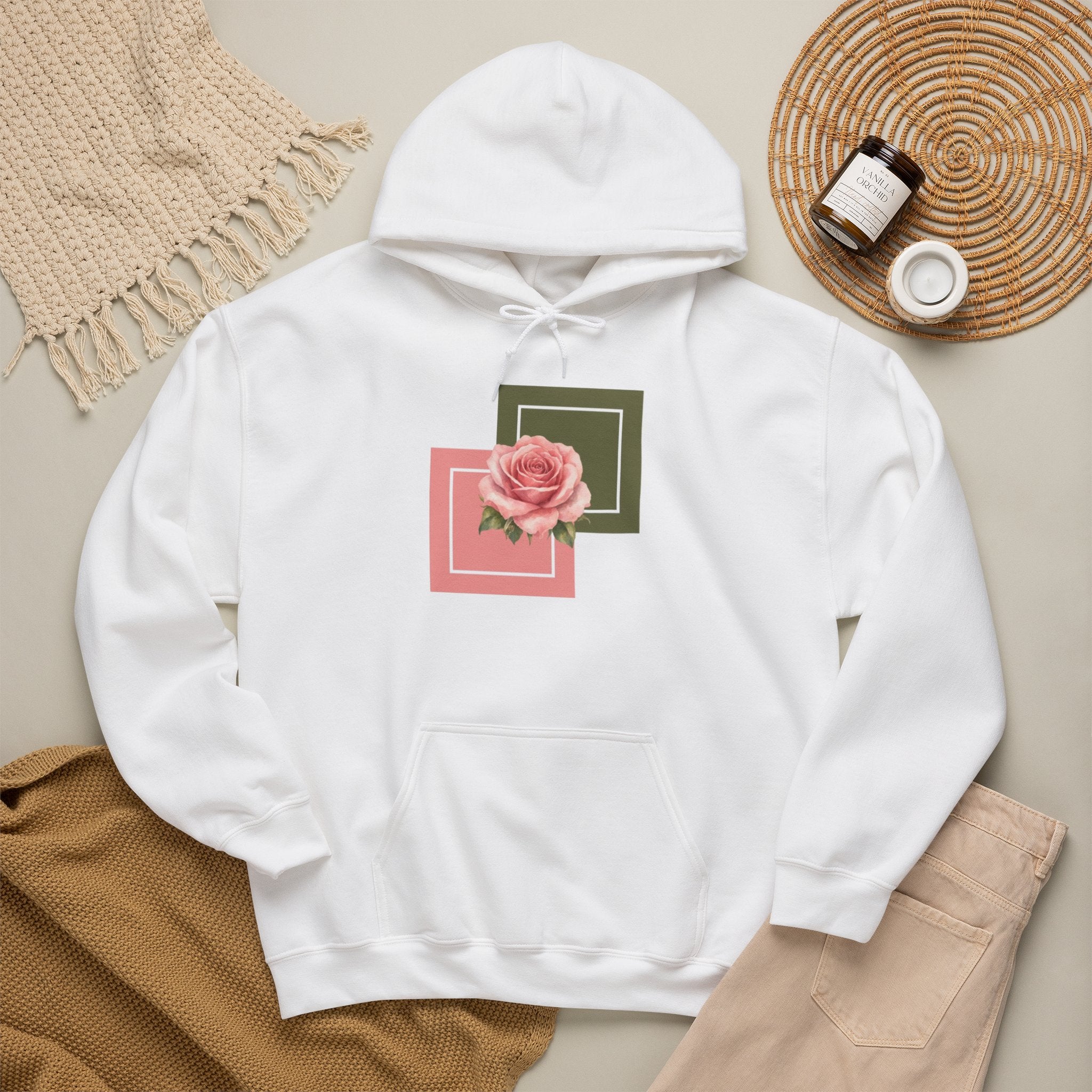 Floral Rose Geometric Hoodie