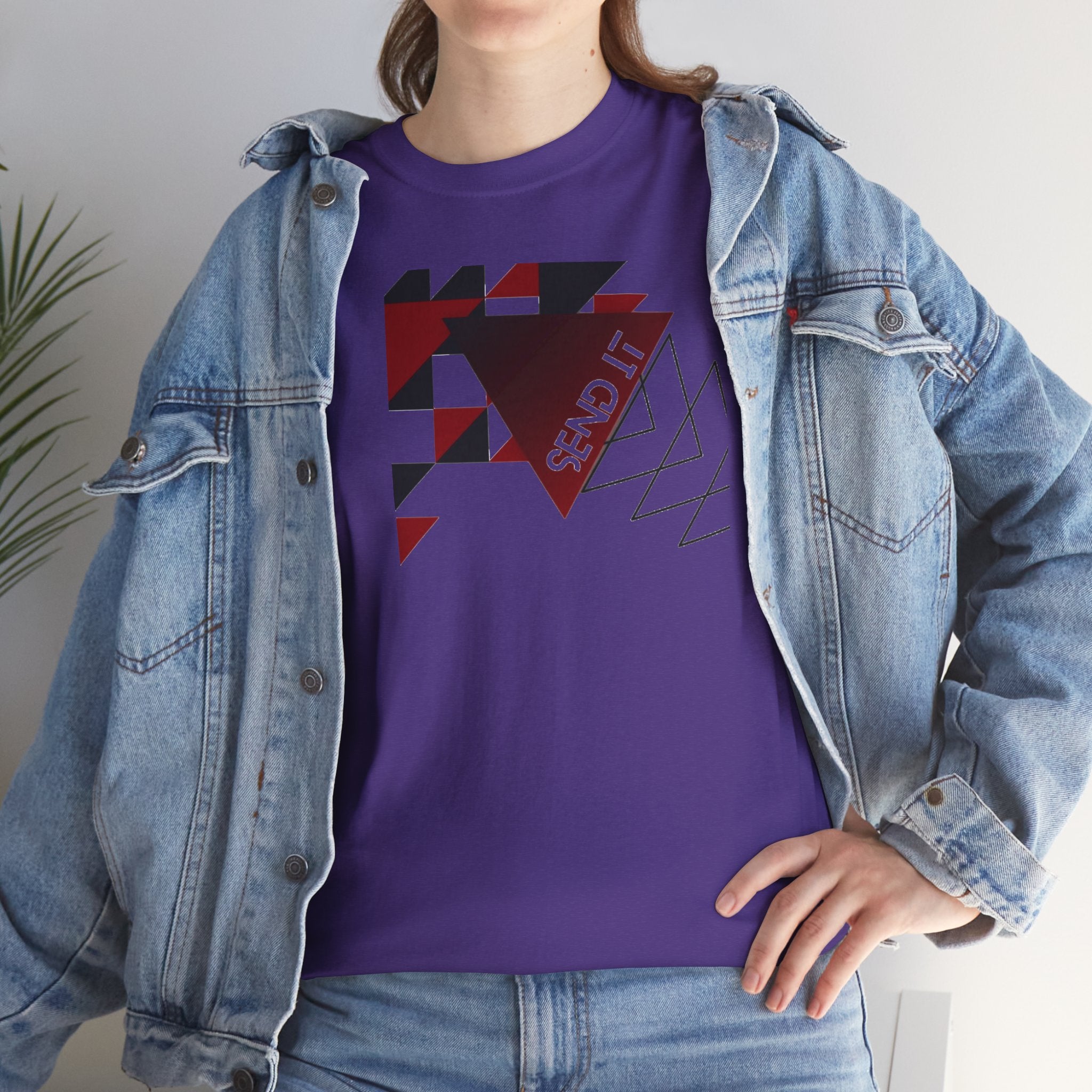 Geometric "Send It" Graphic Tee