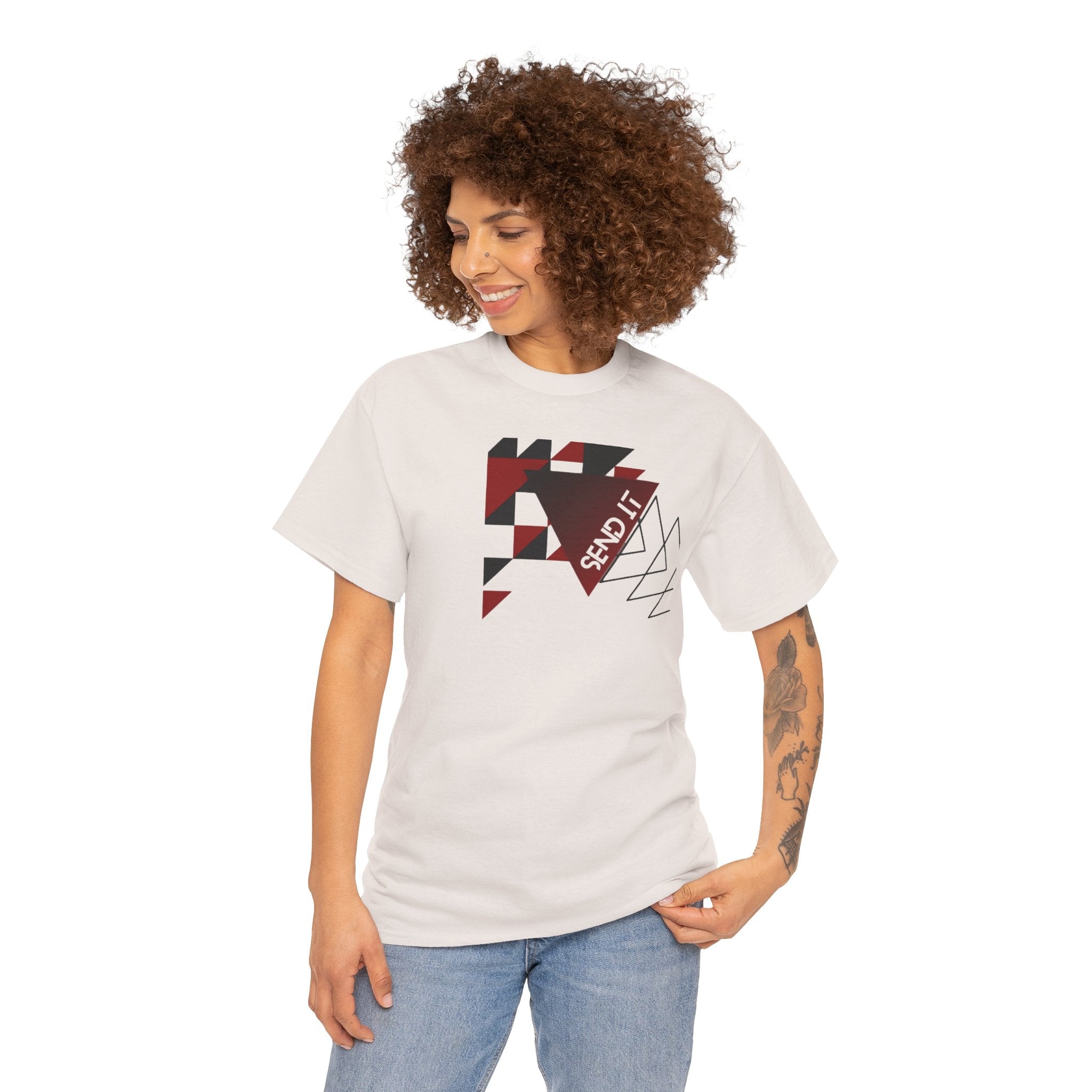 Geometric "Send It" Graphic Tee