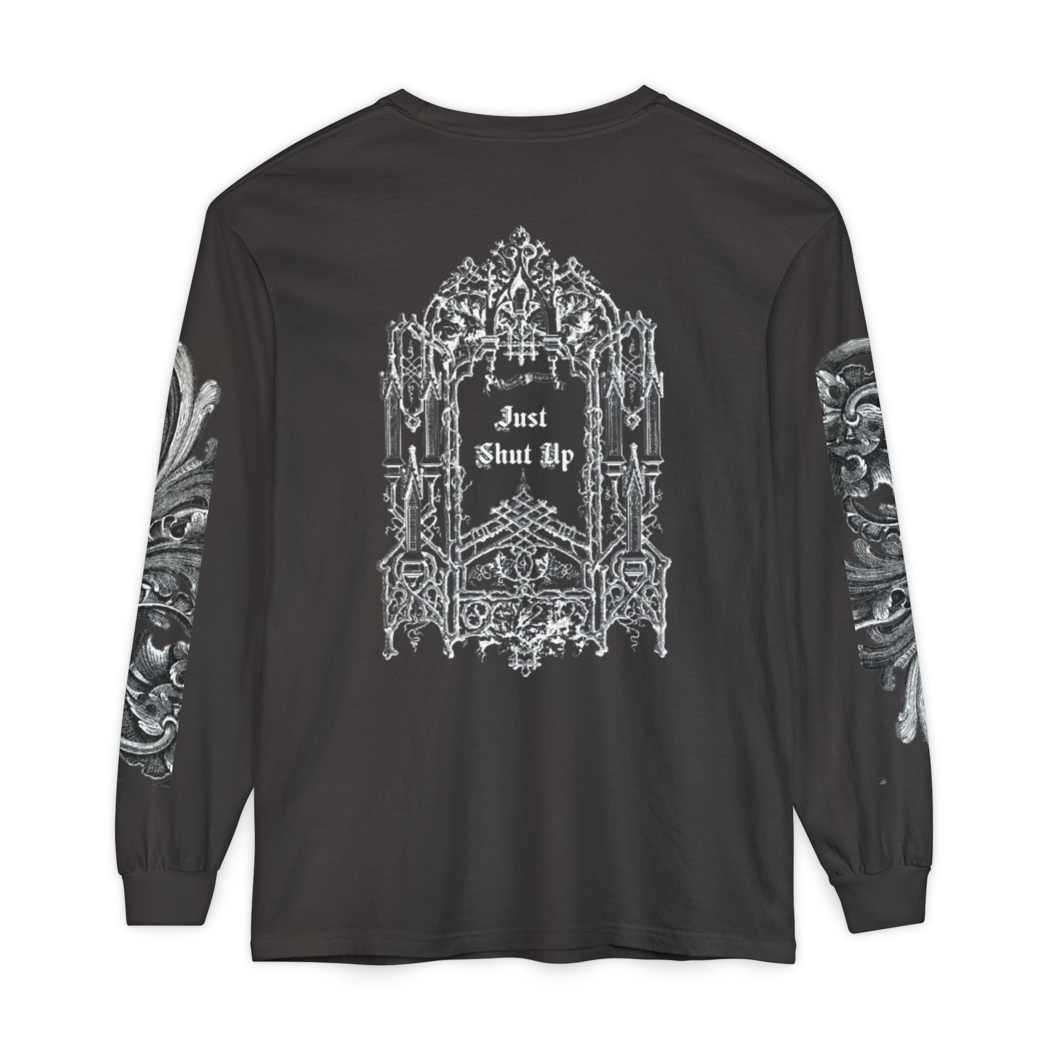Gothic 'Just Shut Up' Long Sleeve Tee