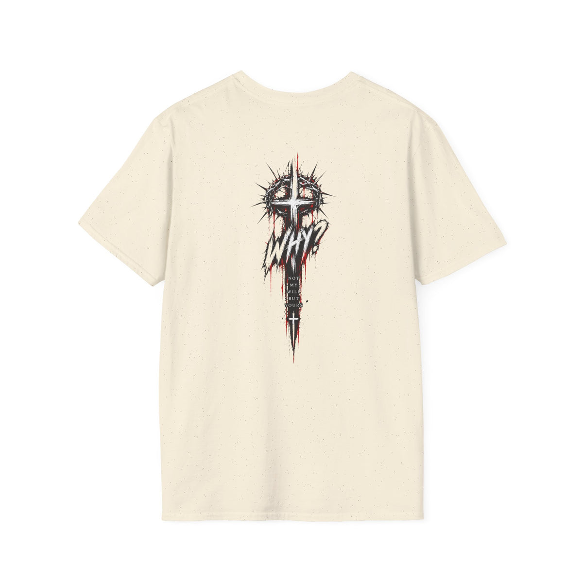 Minimal Gothic "Why?" Cross - Tee