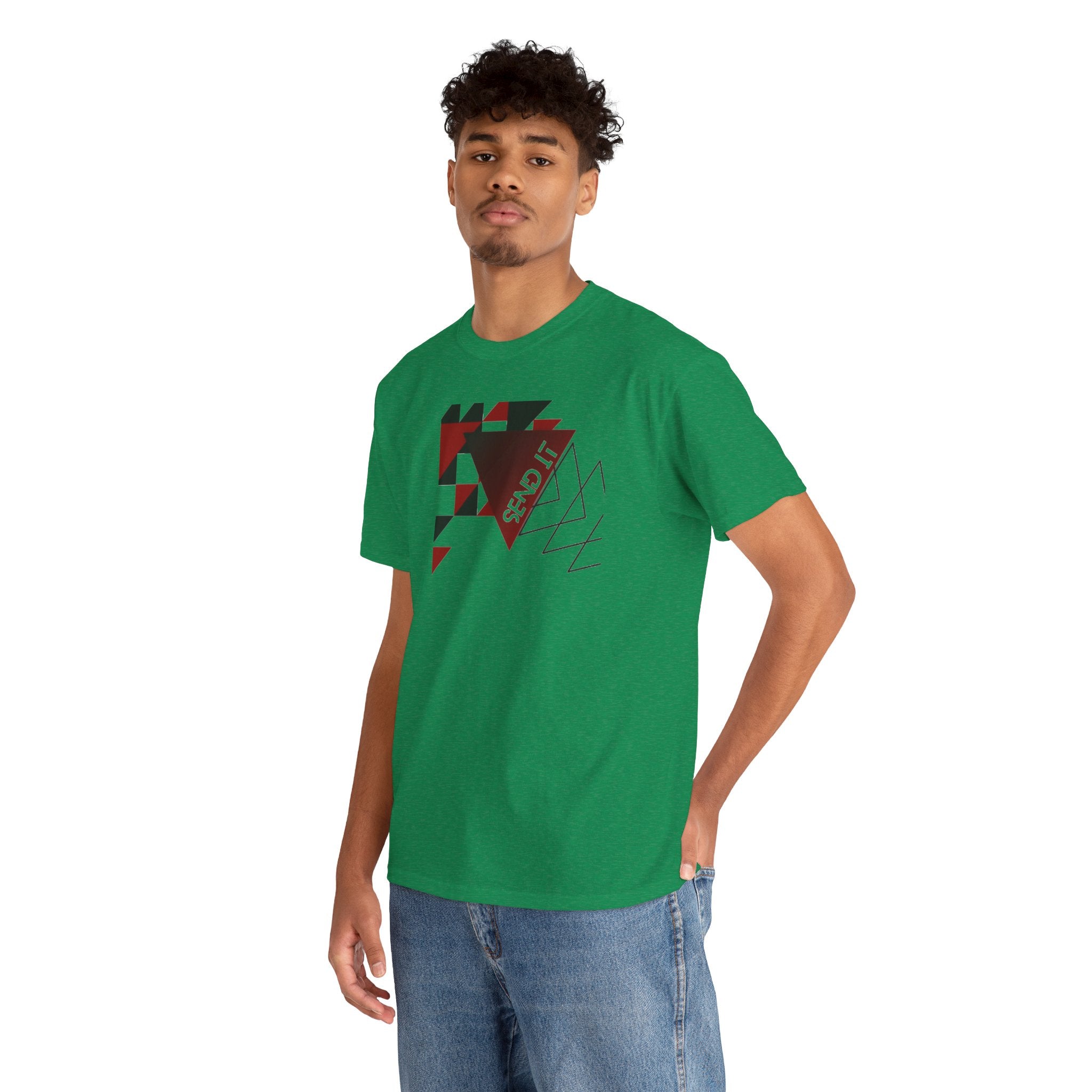 Geometric "Send It" Graphic Tee