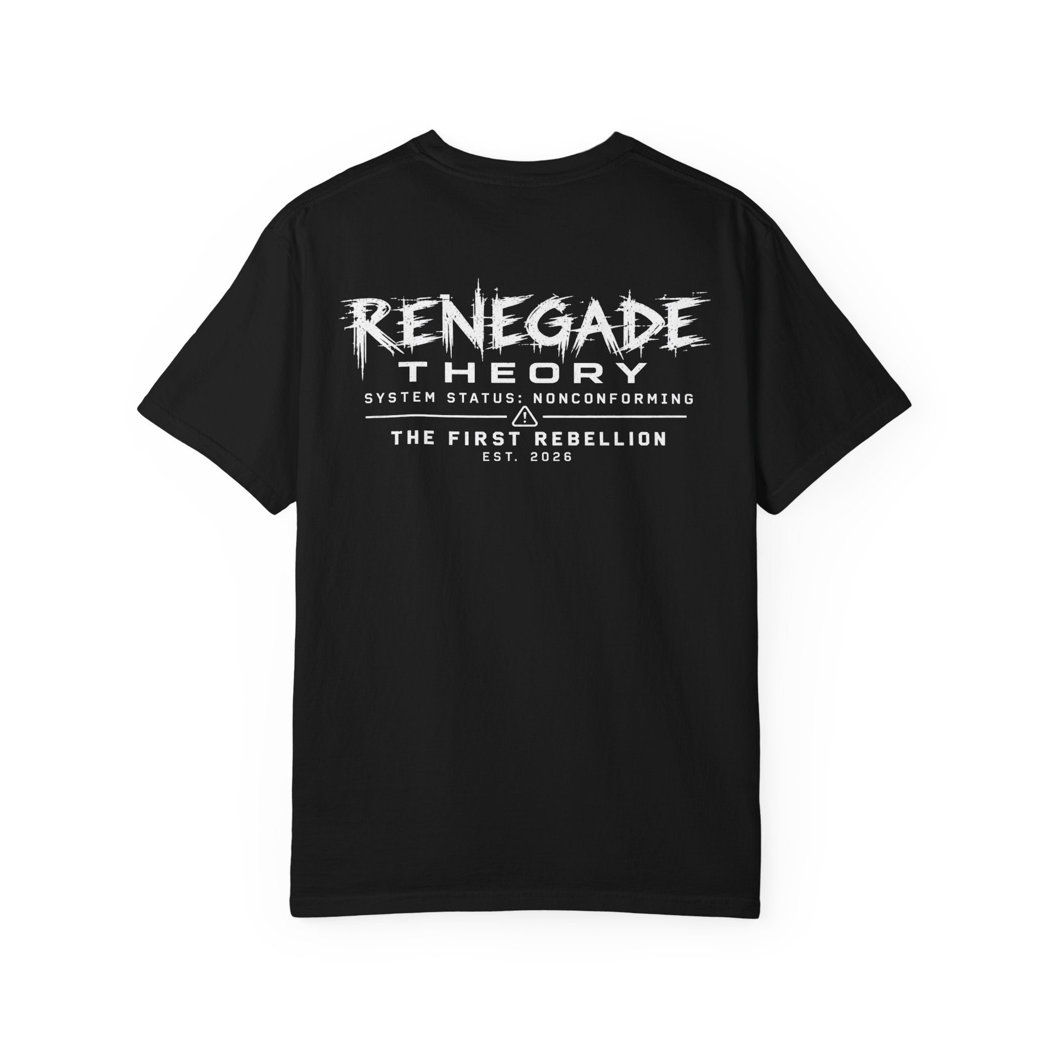 Renegade Theory Graphic T-Shirt — 'The First Rebellion' Chest & Back Print