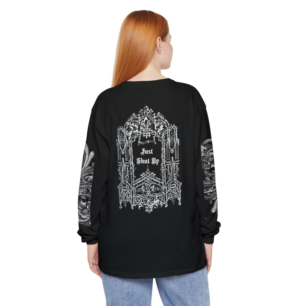 Gothic 'Just Shut Up' Long Sleeve Tee