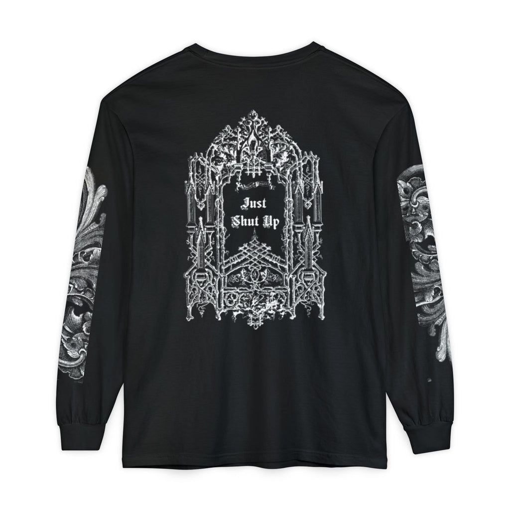 Gothic 'Just Shut Up' Long Sleeve Tee