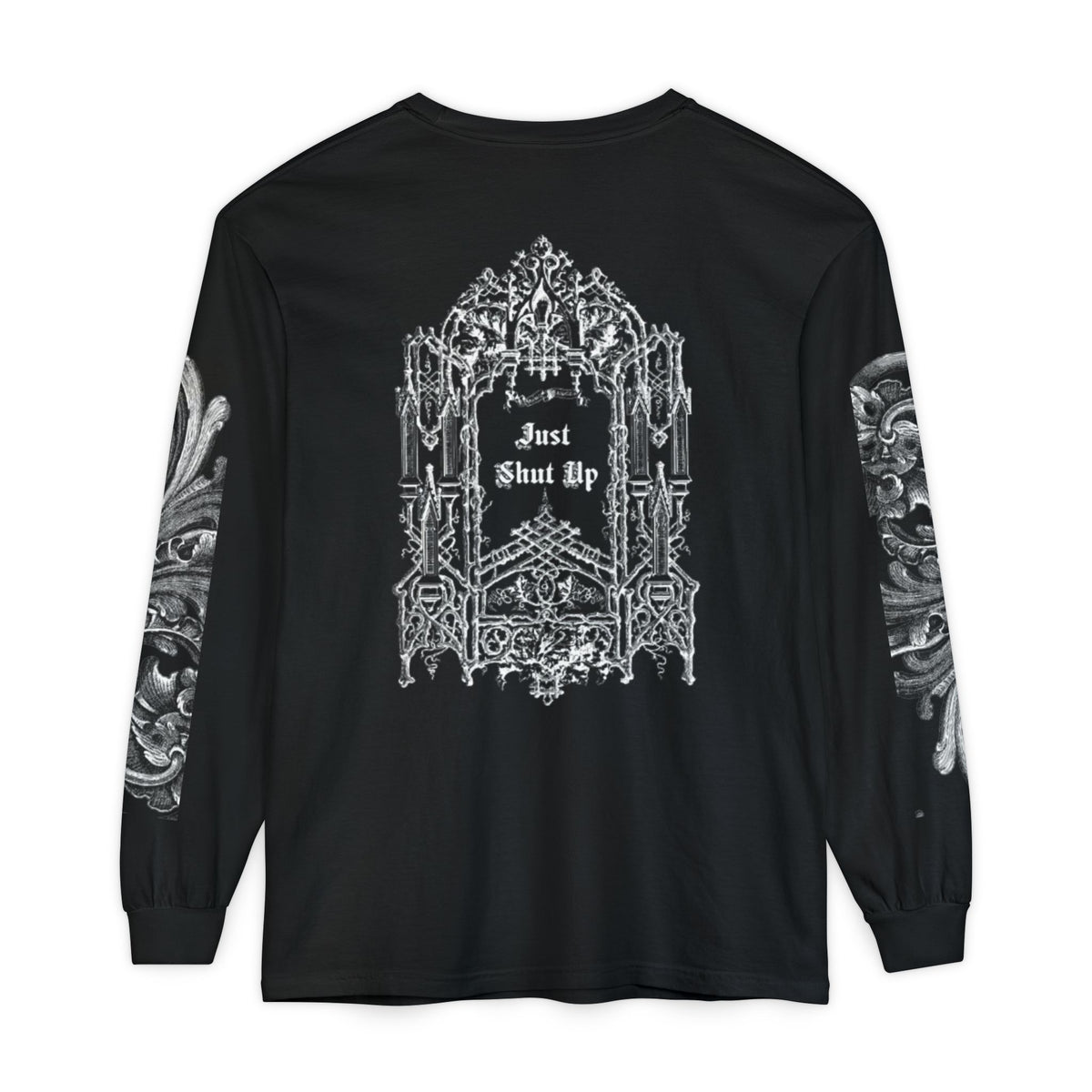Gothic 'Just Shut Up' Long Sleeve Tee