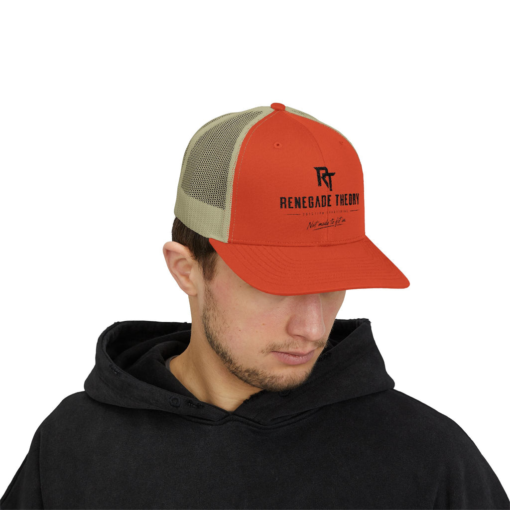 Renegade Theory Snapback Trucker Cap — Distressed Logo Mesh Hat
