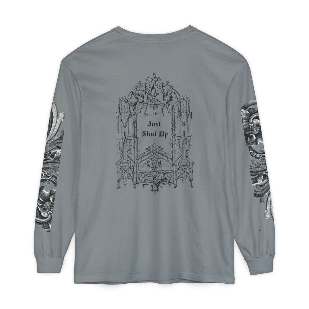 Gothic 'Just Shut Up' Long Sleeve Tee