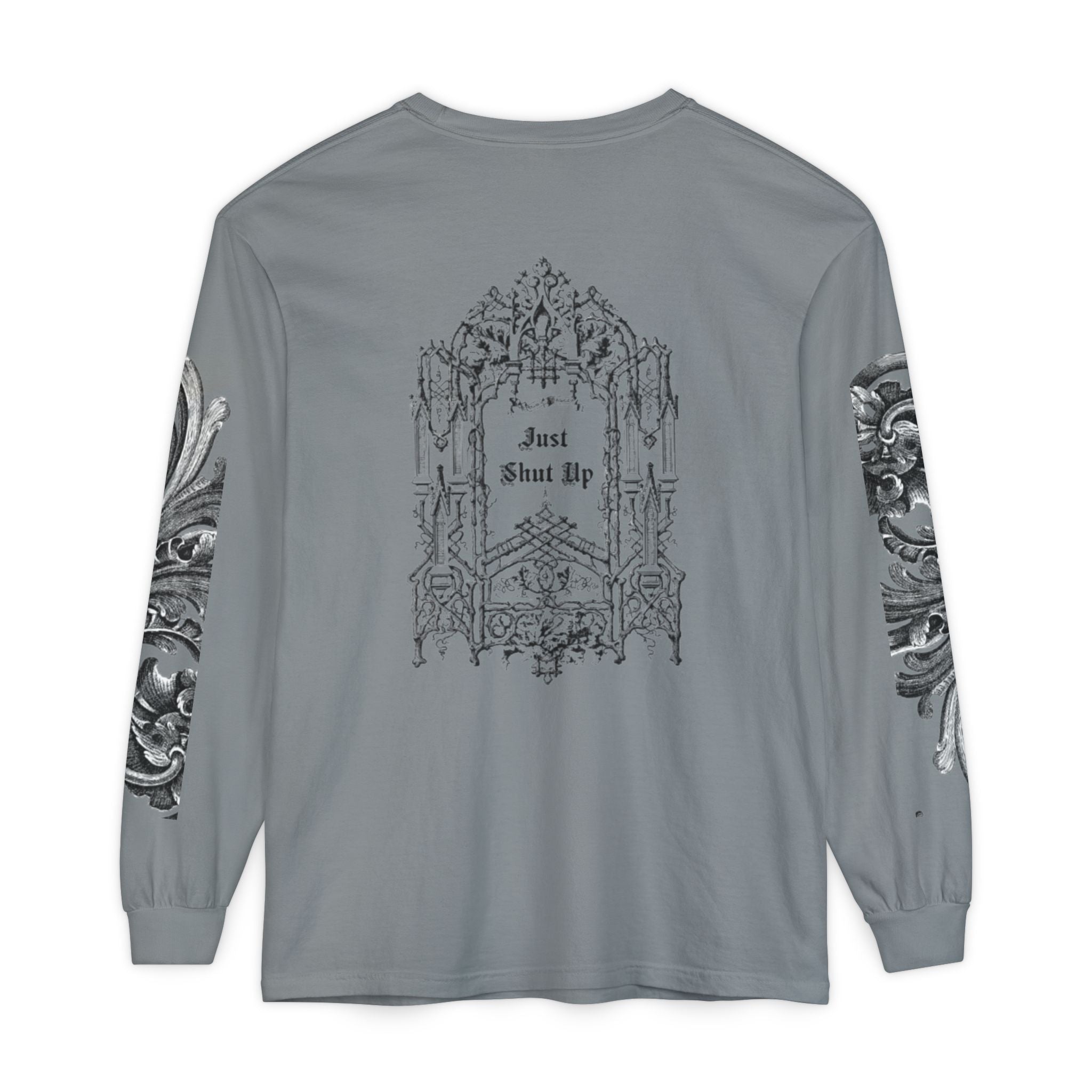 Gothic 'Just Shut Up' Long Sleeve Tee