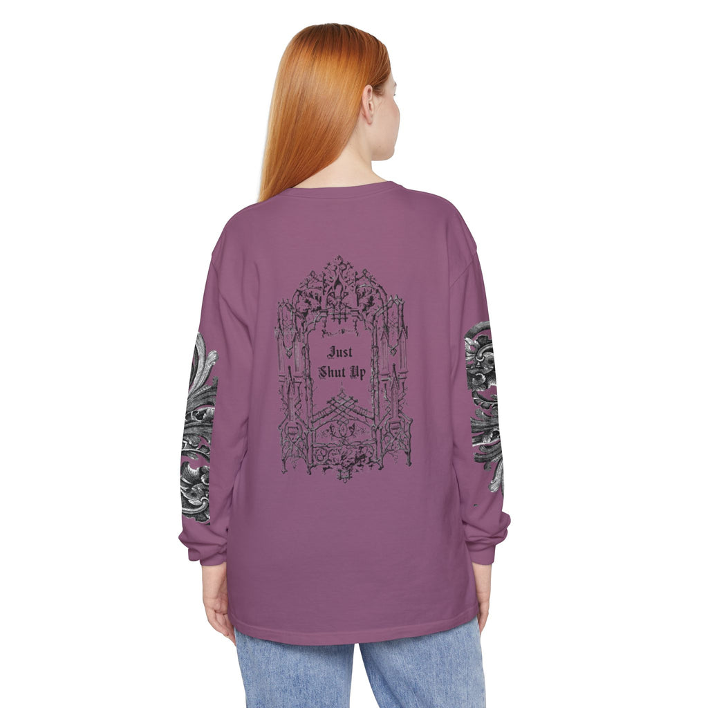 Gothic 'Just Shut Up' Long Sleeve Tee