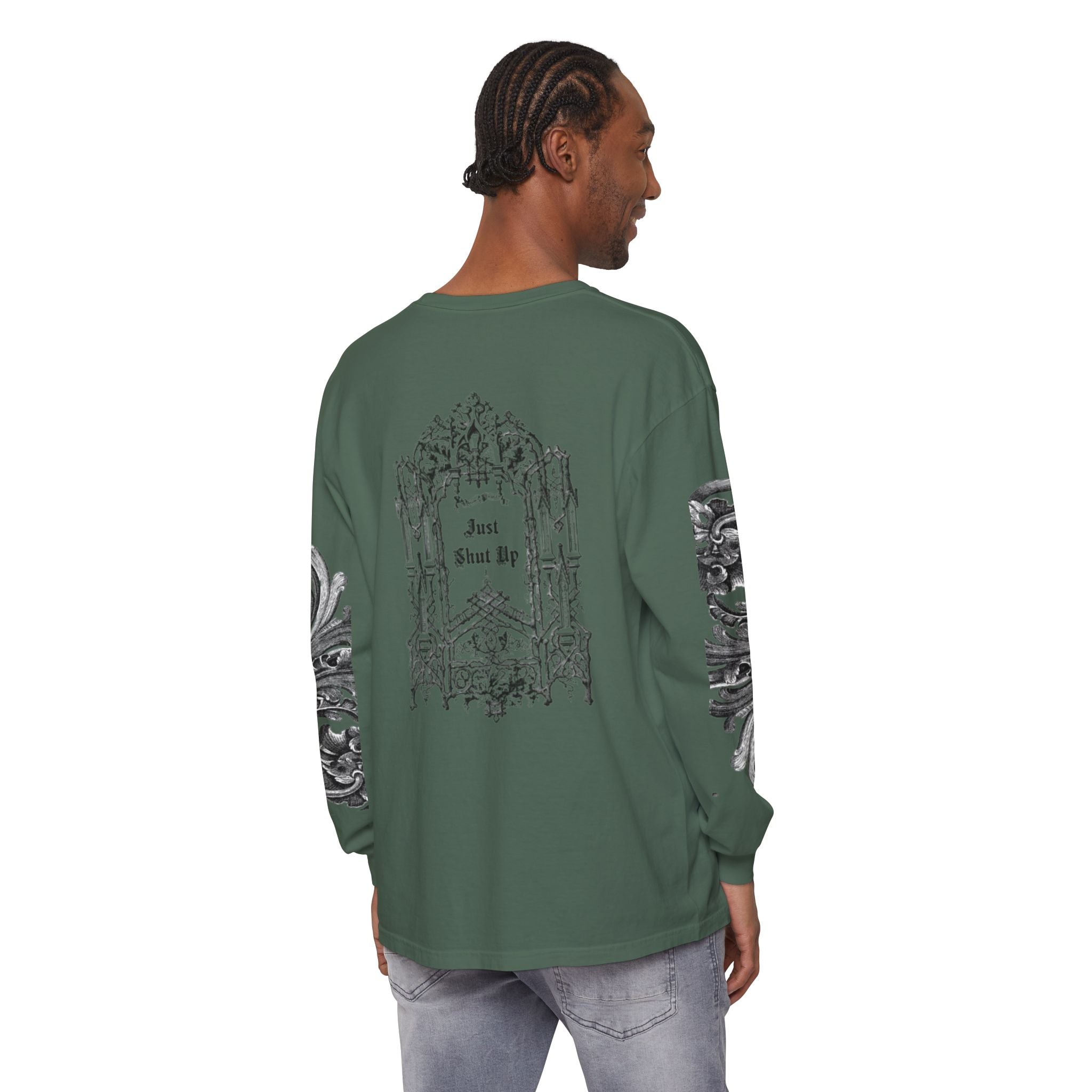 Gothic 'Just Shut Up' Long Sleeve Tee
