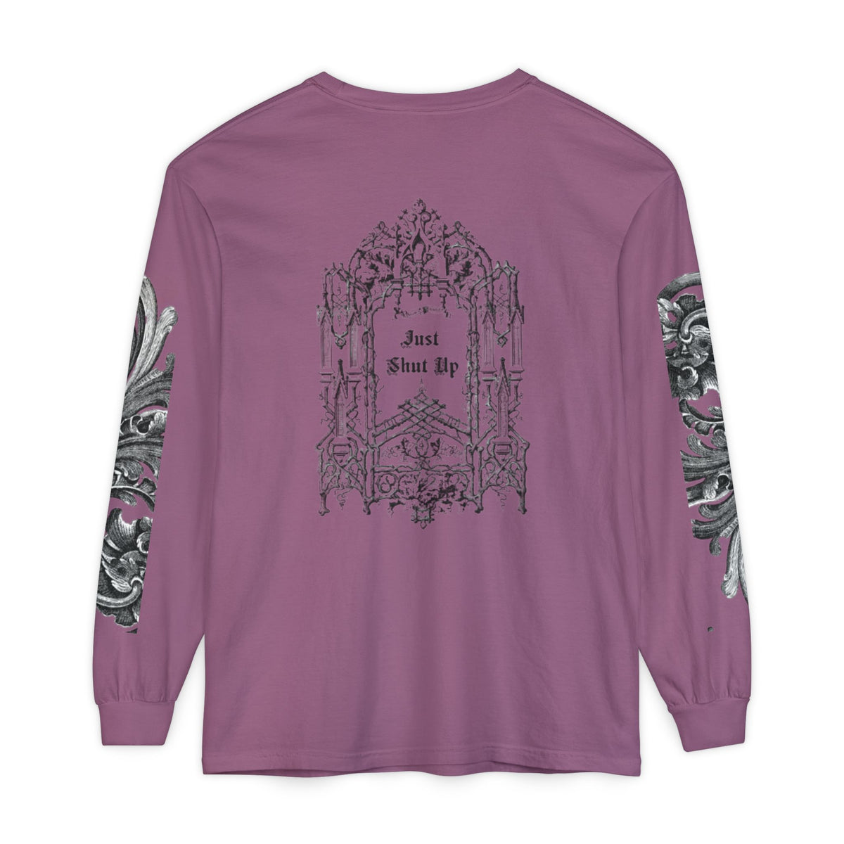 Gothic 'Just Shut Up' Long Sleeve Tee