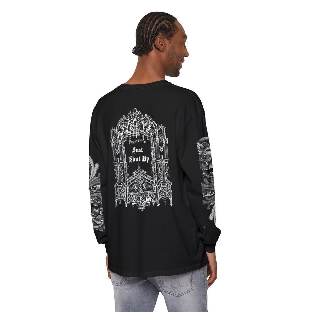 Gothic 'Just Shut Up' Long Sleeve Tee