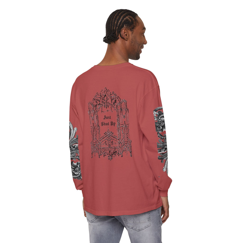 Gothic 'Just Shut Up' Long Sleeve Tee