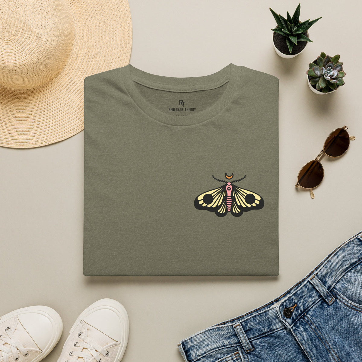Lunar Moth Graphic T‑Shirt — Minimal Nature Tee