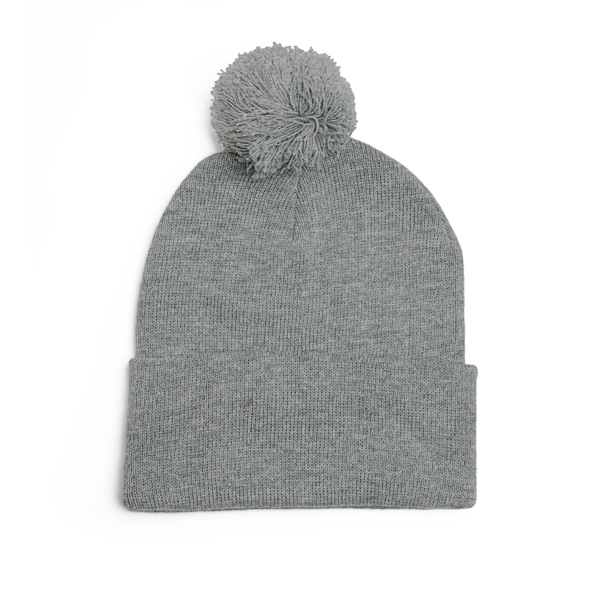 Embroidered Smiley Pom-Pom Beanie